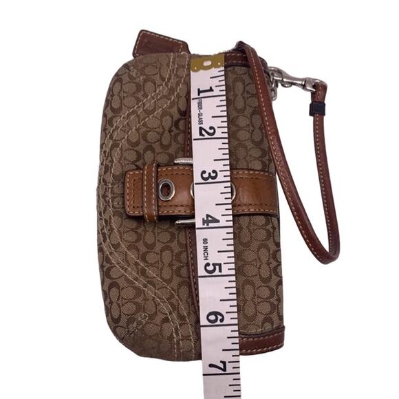 COACH Brown Signature Canvas Wristlet - Picture 8 of 8